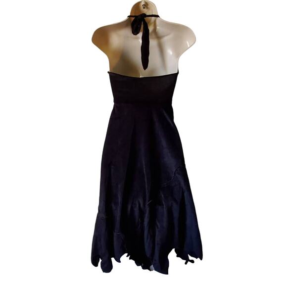 Vintage Ryan Keith Halloween Corset Lace Up Dress S/M Black Velour Halter Neck - Picture 2 of 12